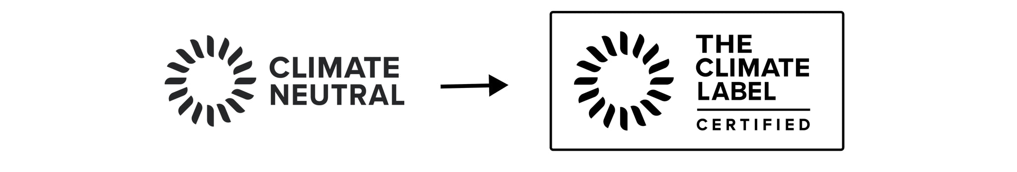 Climate Neutral logo pointing to The Climate Label logo