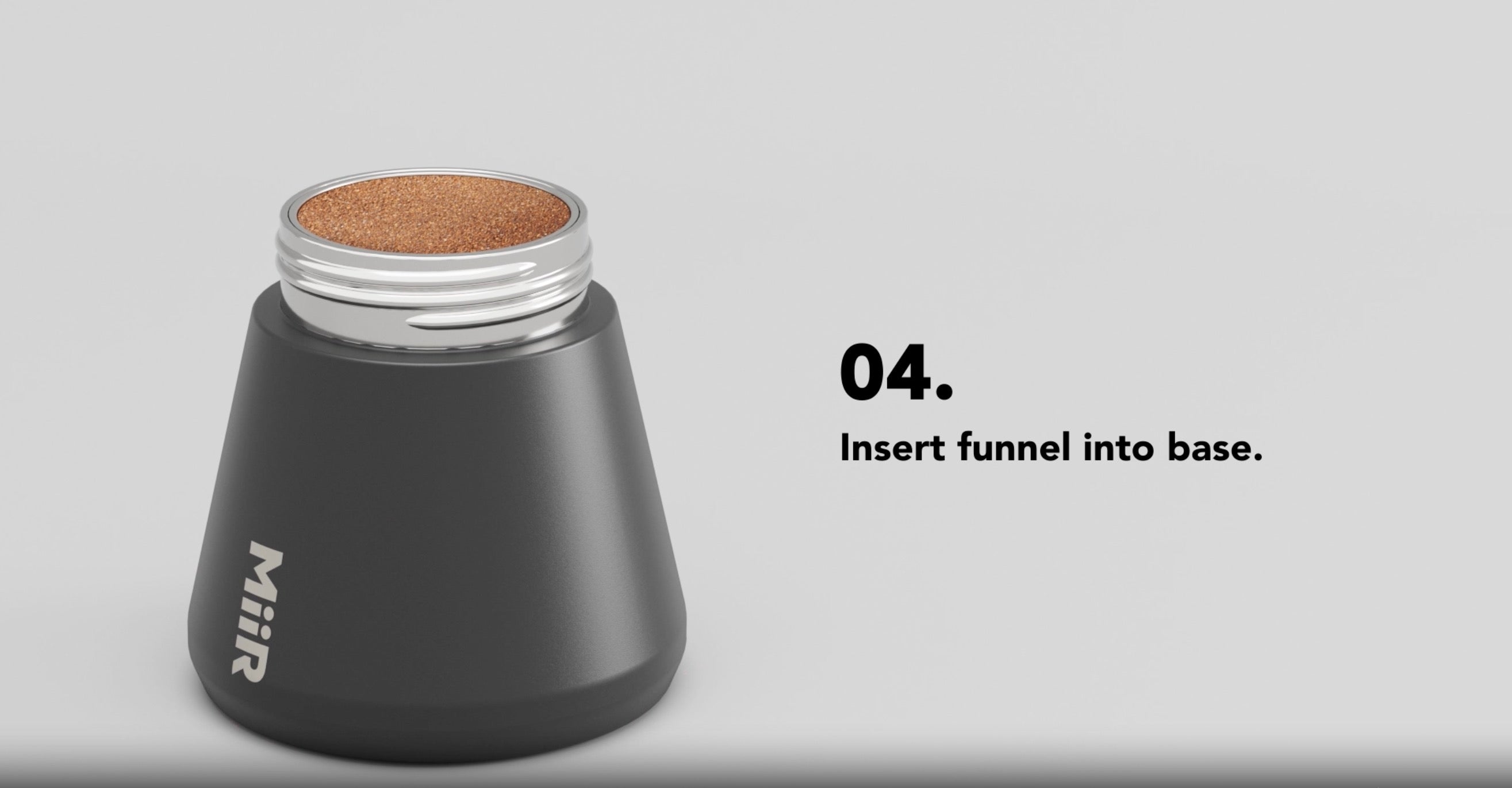 Funnel inserted back into base.