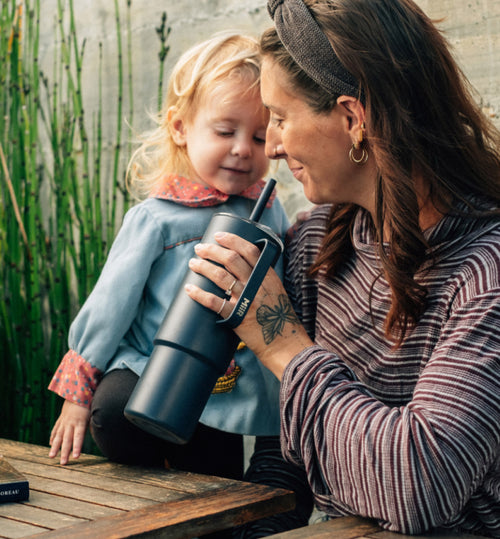 A mother and daughter enjoying the MiiR All Day Straw Cup ir-23-adsc.jpg__PID:c910e793-90ca-4536-a038-e5a580029f1e
