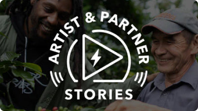 A logo graphic for the Artist & Partner Stories page