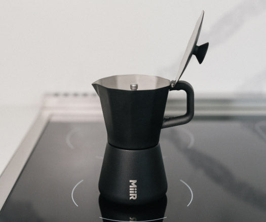An open Moka Pot