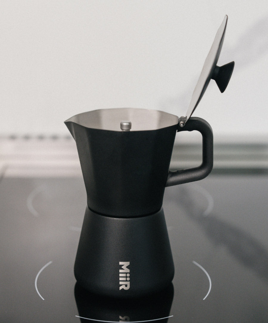 An open Moka Pot